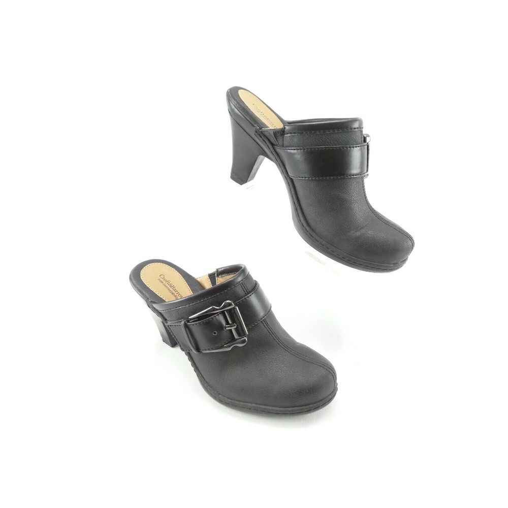 CROFT & BARROW Sensability Lila Slide Mule Clog w/ Buckle Detail Black‎ Sz 6 MED
